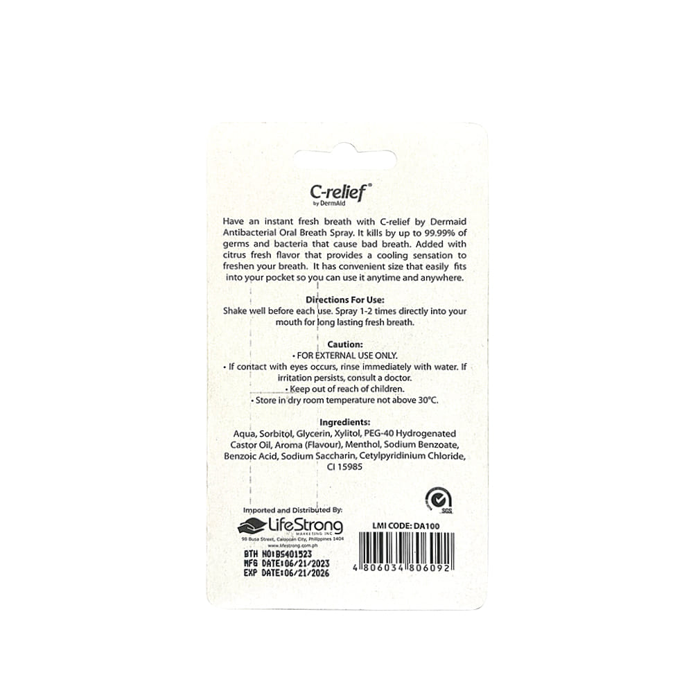 DermAid Antibacterial Oral Breath Spray 20ml - Citrus Fresh - Image 3