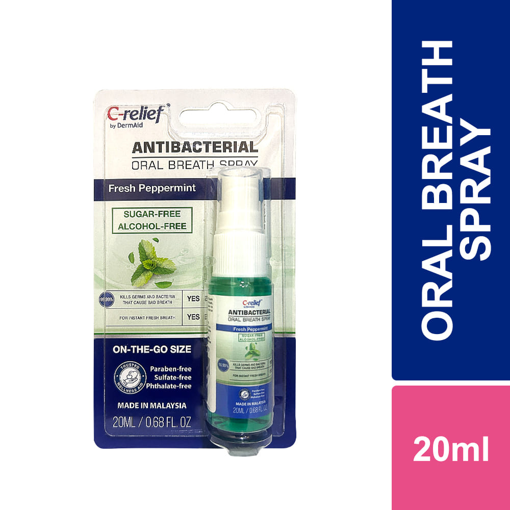 DermAid Antibacterial Oral Breath Spray 20ml - Fresh Peppermint